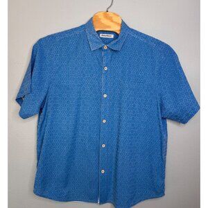 Tommy Bahama 100% Silk Blue Shirt Button Up SZ XL/TG Luxury